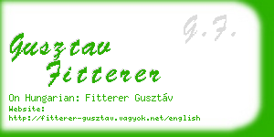 gusztav fitterer business card